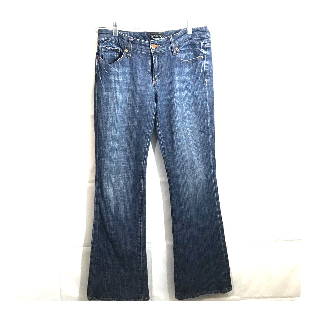 Seven7 jeans flare distressed hem size 30x33